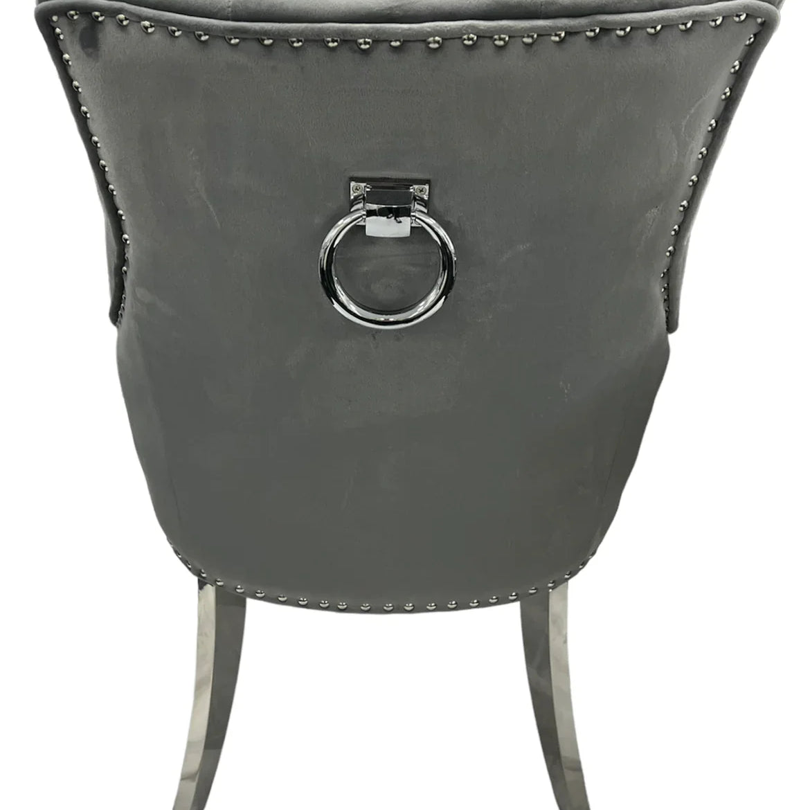 Belvedere Dark Grey Chair (Ring Knocker/Chrome Legs) - Belmont Interiors