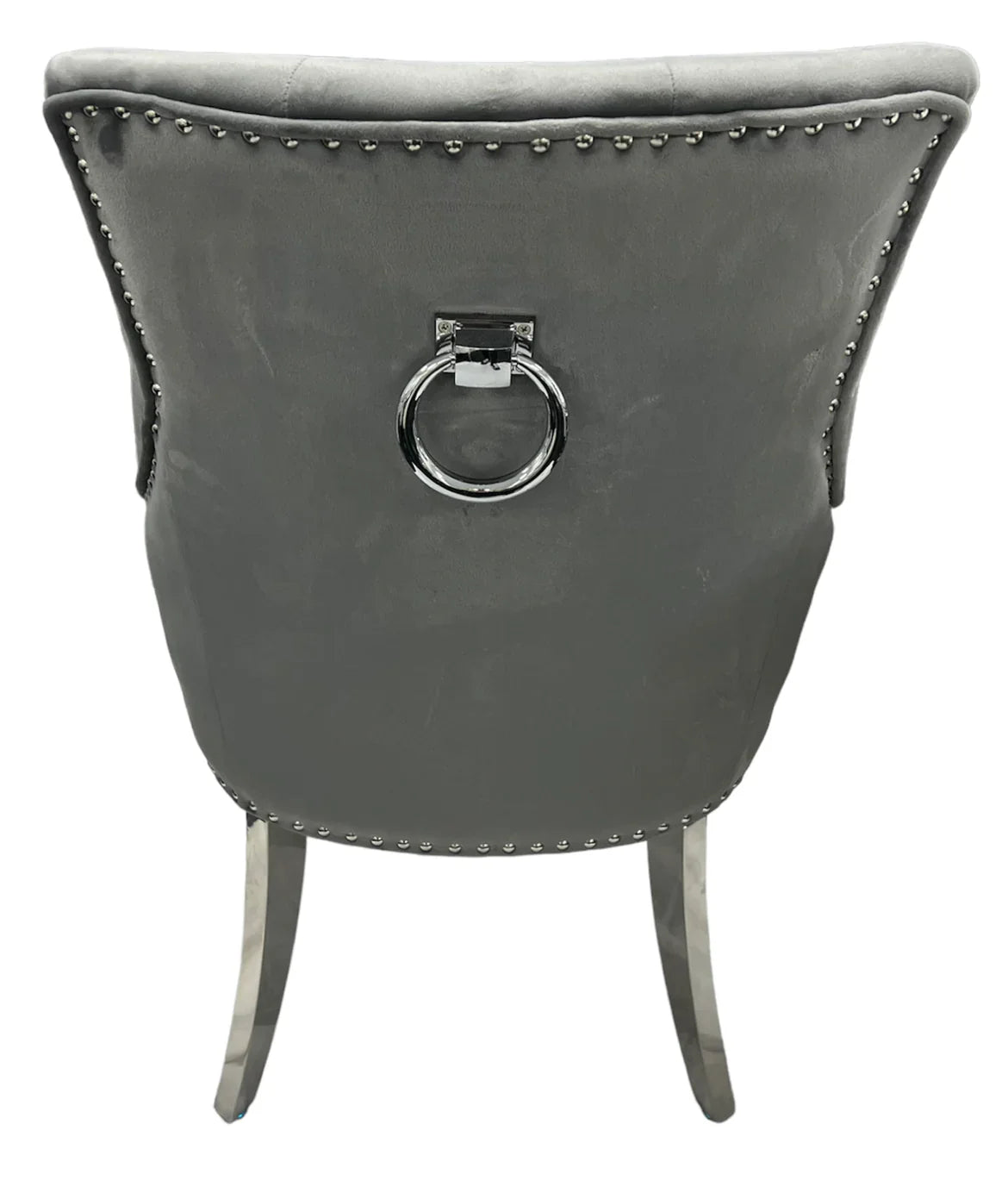 Belvedere Dark Grey Chair (Ring Knocker/Chrome Legs) - Belmont Interiors