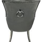 Belvedere Dark Grey Chair (Ring Knocker/Chrome Legs) - Belmont Interiors