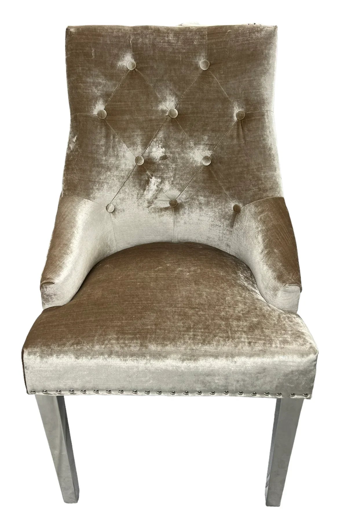 Belvedere Mink Chair (Ring Knocker/Chrome Legs) - Belmont Interiors