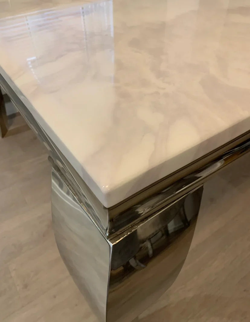 Louis White Marble Coffee Table - Belmont Interiors