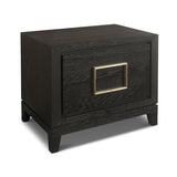 Berkeley Designs 2 Drawer Lucca Bedside Table in Dark Brown Oak Veneer