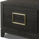 Berkeley Designs 2 Drawer Lucca Bedside Table in Dark Brown Oak Veneer