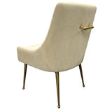 Milan Ivory Velvet Dining Chair with Gold Legs an Knocker