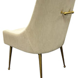 Milan Ivory Velvet Dining Chair with Gold Legs an Knocker