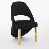 Santorini Black & Gold Velvet Modern Dining Chair