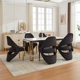 Santorini Black & Gold Velvet Modern Dining Chair