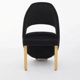 Santorini Black & Gold Velvet Modern Dining Chair