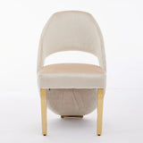 Santorini Cream & Gold Velvet Modern Dining Chair