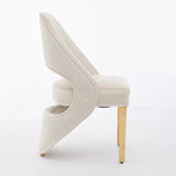 Santorini Cream & Gold Velvet Modern Dining Chair