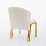 Fabio Cream & Gold Velvet Dining Chair