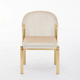 Fabio Cream & Gold Velvet Dining Chair