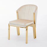 Fabio Cream & Gold Velvet Dining Chair