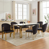 Fabio Black & Gold Velvet Dining Chair