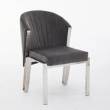 Fabio Grey Velvet & Chrome Dining Chair