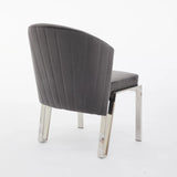 Fabio Grey Velvet & Chrome Dining Chair