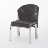 Fabio Grey Velvet & Chrome Dining Chair