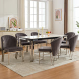 Fabio Grey Velvet & Chrome Dining Chair