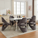 Santorini Grey Velvet & Chrome Modern Dining Chair