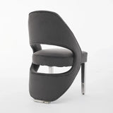 Santorini Grey Velvet & Chrome Modern Dining Chair