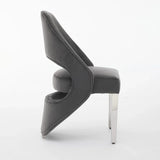 Santorini Grey Velvet & Chrome Modern Dining Chair