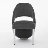 Santorini Grey Velvet & Chrome Modern Dining Chair