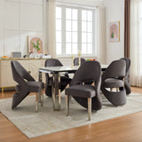 Santorini Grey Velvet & Chrome Modern Dining Chair