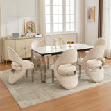 Santorini Cream Velvet & Chrome Modern Dining Chair