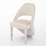 Santorini Cream Velvet & Chrome Modern Dining Chair