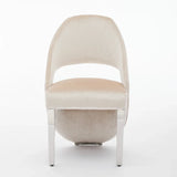 Santorini Cream Velvet & Chrome Modern Dining Chair