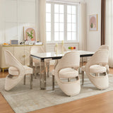 Santorini Cream Velvet & Chrome Modern Dining Chair