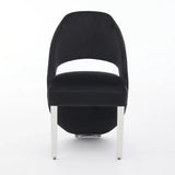 Santorini Black Velvet & Chrome Modern Dining Chair