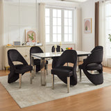 Santorini Black Velvet & Chrome Modern Dining Chair