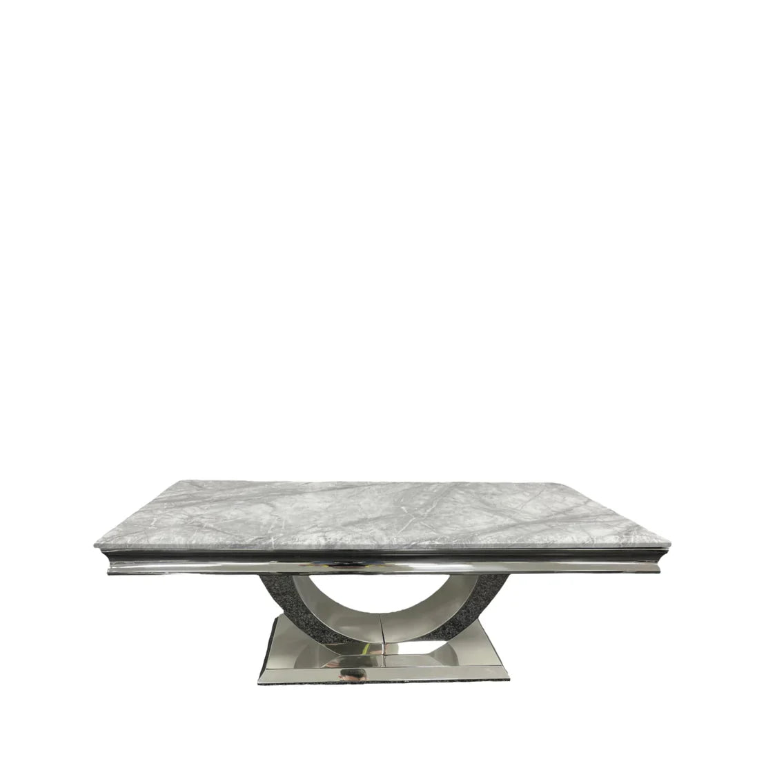 Arial 120CM Marble & Chrome Coffee Table - Belmont Interiors