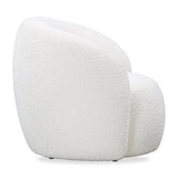 Bighton White Ivory Boucle Fabric Club Chair by D.I. Designs