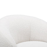 Bighton White Ivory Boucle Fabric Club Chair by D.I. Designs