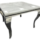 Louis 100CM Square Marble & Chrome Dining Table - 3 Colours-Esme Furnishings