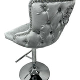 Valentino Lion Knocker Quilted Tufted Shimmer Velvet BAR STOOLS - 3 Colours