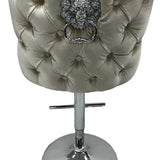 Valentino Lion Knocker Quilted Tufted Shimmer Velvet BAR STOOLS - 3 Colours