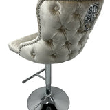 Valentino Lion Knocker Quilted Tufted Shimmer Velvet BAR STOOLS - 3 Colours