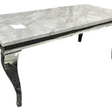 Louis Chrome Marble Dining Table In 7 Sizes & Colours