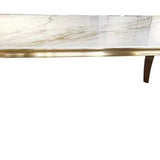 Louis 150cm Ceramic Marble & Chrome Dining Table 2 Colours-Esme Furnishings