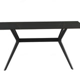 Livia 160cm Black Ceramic Sintered Marble Dining Table