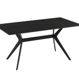 Livia 160cm Black Ceramic Sintered Marble Dining Table