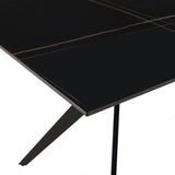 Livia 160cm Black Ceramic Sintered Marble Dining Table