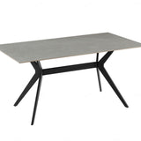 Livia 160cm Grey Ceramic Sintered Marble Dining Table