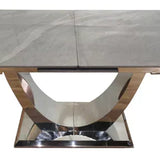 Arial 1.6-2.0m Extending Grey Ceramic Marble Dining Table - Belmont Interiors