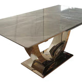 Arial 1.6-2.0m Extending Grey Ceramic Marble Dining Table - Belmont Interiors