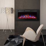 Luminis Black 60" WI-FI Insert Electric Fire 10 Colour LED Glass Wall Mounted Inset