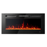 Luminis Black 50" WI-FI Insert Electric Fire 10 Colour LED Glass Wall Mounted Inset